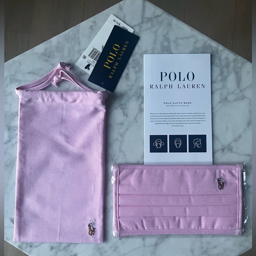 Polo Ralph Lauren Cloth Face Mask - Pink - NWT - Size S/M and M/L available